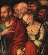 CRANACH, Lucas the Younger Christ and the Fallen Woman oil painting